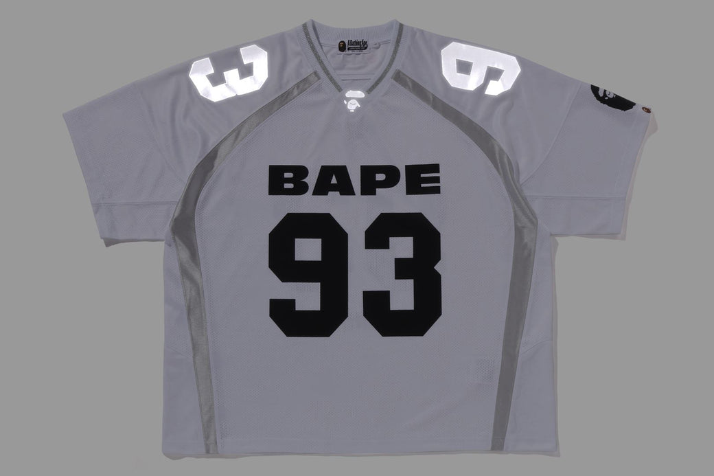 極少 即発送 BAPE LINE CAMO FOOTBALL JERSEY LINE CAMO MULTI LOGO RELAXED FIT FOOTBALL JERSEY MENS – us