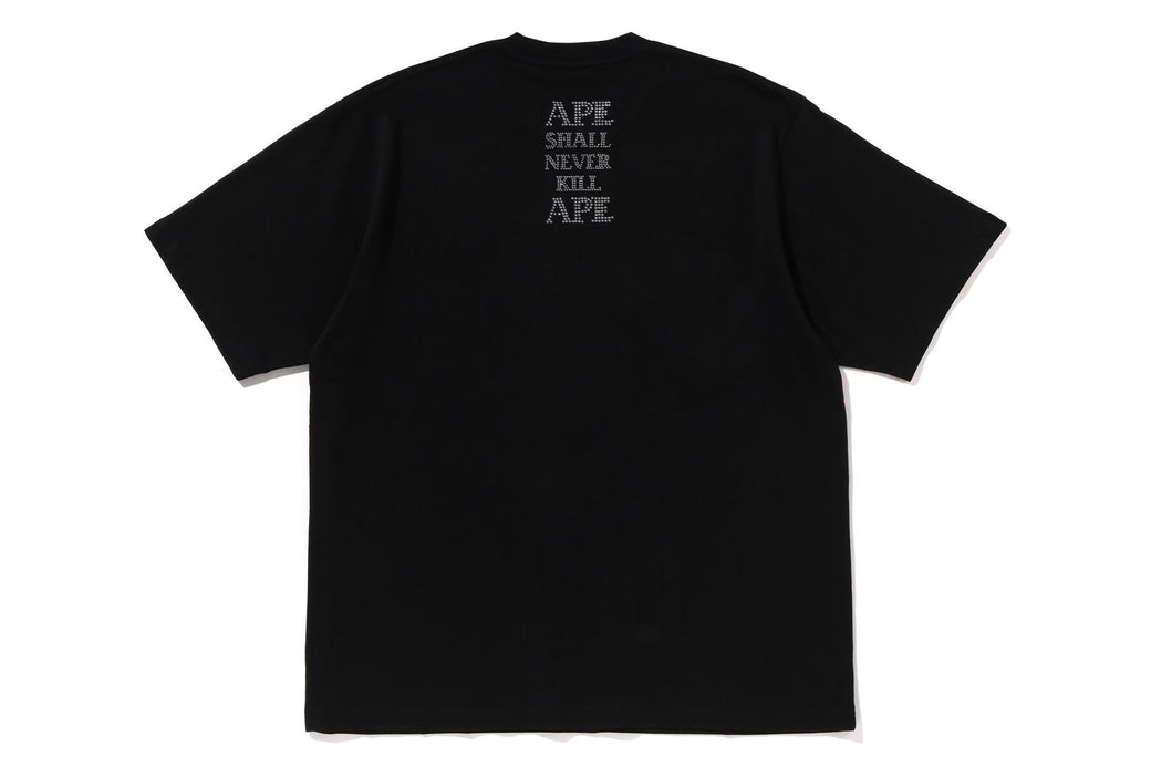 【BAPE】SPRAY PRINT COLLEGE LOGO RELAXED FIT TEE 要在庫確認 BAPE Spray Print College Logo Relaxed Fit Tee Black Men's