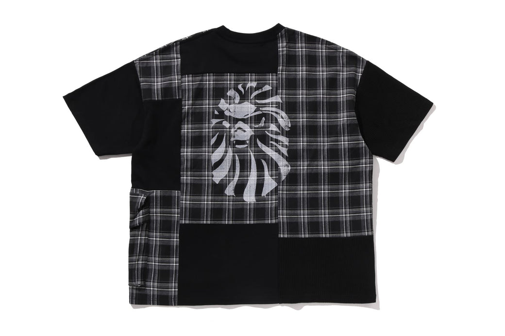 BAPE BLACK CHECKER PATCHWORK TEE | bape.com
