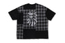 BAPE BLACK CHECKER PATCHWORK TEE