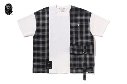 BAPE BLACK CHECKER PATCHWORK TEE