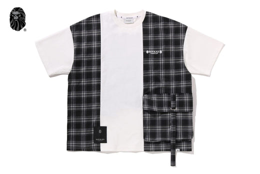 BAPE BLACK CHECKER PATCHWORK TEE