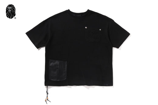 BAPE BLACK WAFFLE WORKER ROPESTITCH TEE
