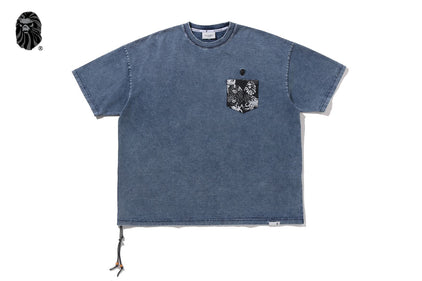 BAPE BLACK HAWAIIAN MOTIF PATCH POCKET TEE #2