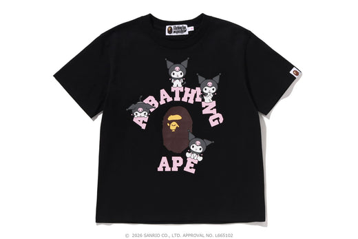 BAPE X HELLO KITTY COLLEGE MINI TEE 黒 BAPE X KUROMI 】COLLEGE MINI TEE | bape.com