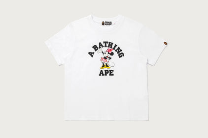 【 BAPE X DISNEY 】MINNIE MOUSE COLLEGE MINI TEE
