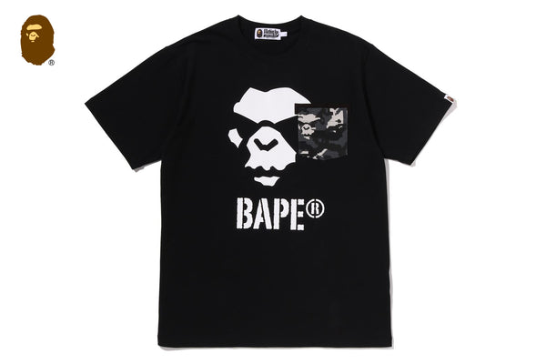 _*p様 APE サーマルカットソー　黒Ｌ MULTI PIXEL CAMO MAD APE FACE POCKET TEE | bape.com