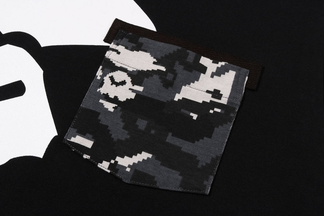 MULTI PIXEL CAMO MAD APE FACE POCKET TEE | bape.com