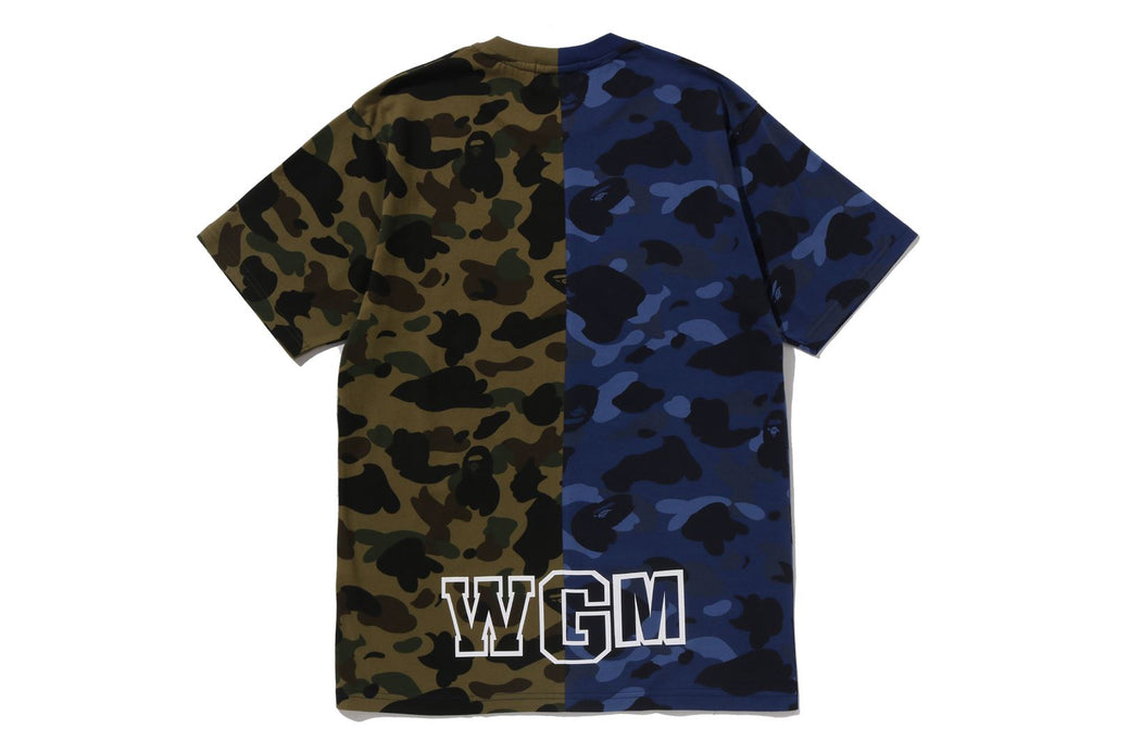 SPLIT CAMO SHARK TEE | bape.com
