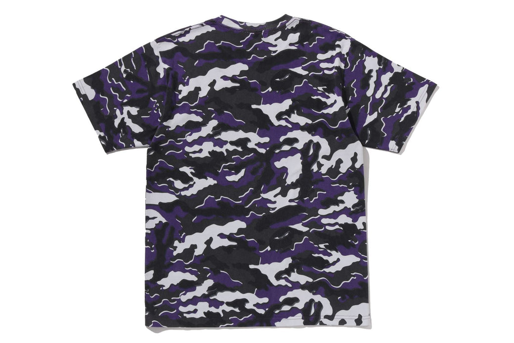 GLITCH WOODLAND CAMO APE FACE TEE | bape.com