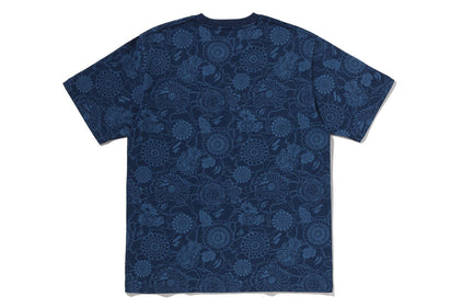 JAPANESE INDIGO ART CAMO COLLEGE REGUALR FIT TEE
