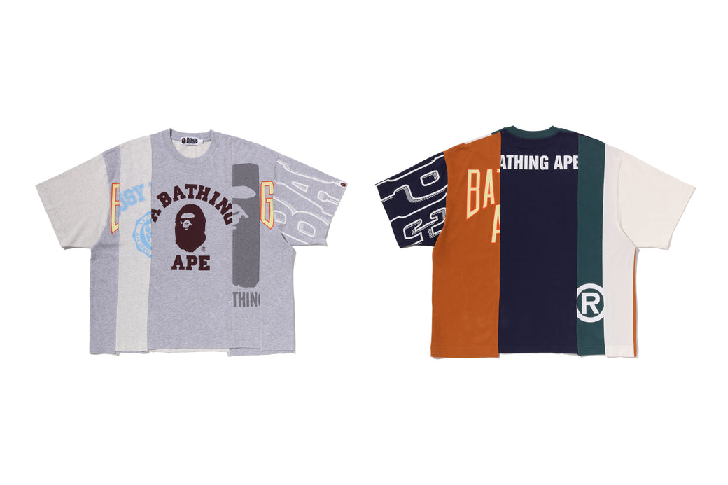 UPCYCLED MULTI LOGO CROPPED FIT TEE | bape.com