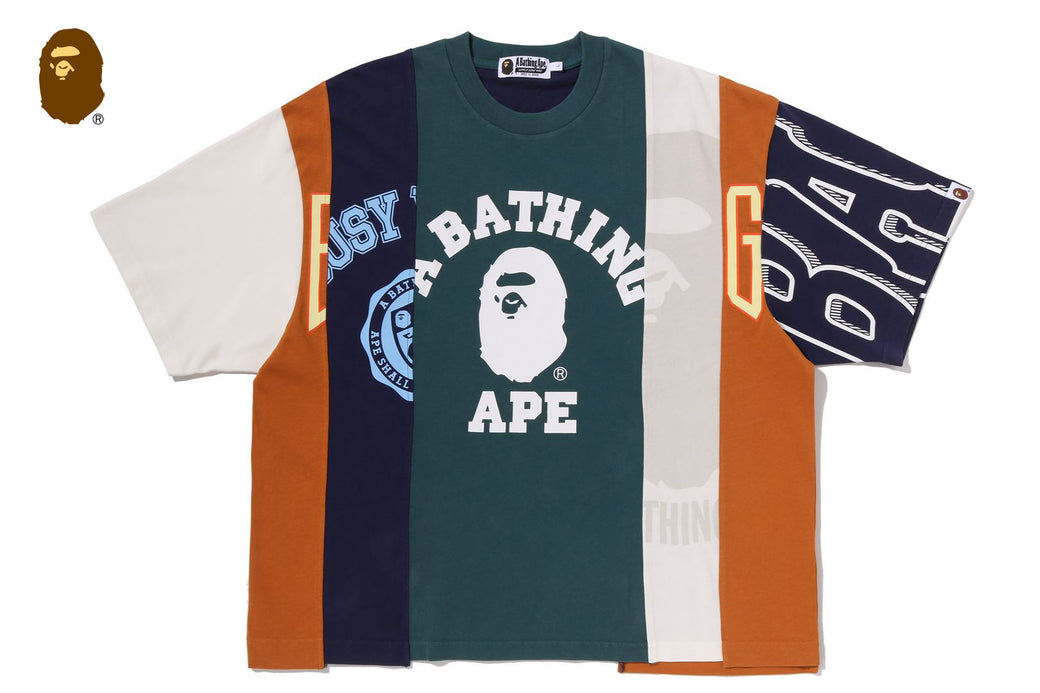 UPCYCLED MULTI LOGO CROPPED FIT TEE | bape.com