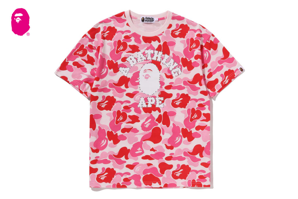 BAPE ABC CAMO COLLEGE TEE ピンク Sサイズ ABC CAMO CRYSTAL STONE OVERSIZED TEE | bape.com