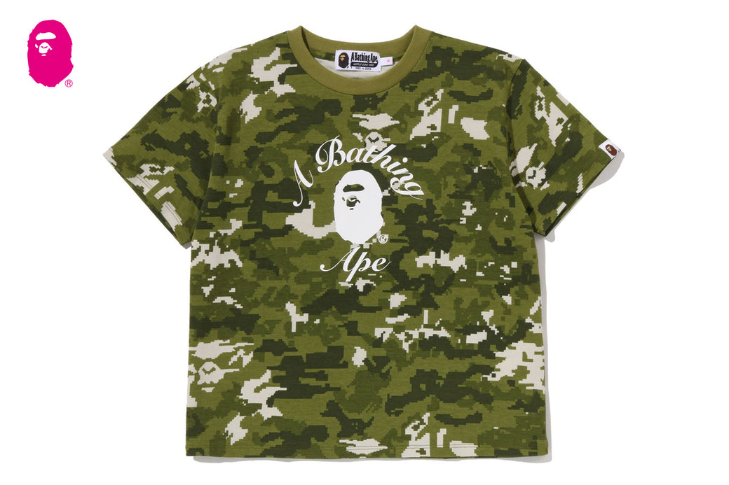 MULTI PIXEL CAMO COLLEGE MINI TEE | bape.com