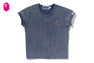 APE HEAD ONE POINT INDIGO CROPPED TEE