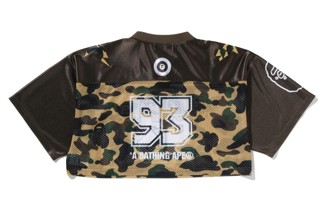 1ST CAMO BAPE CROPPED FOOTBALL TEE | bape.com