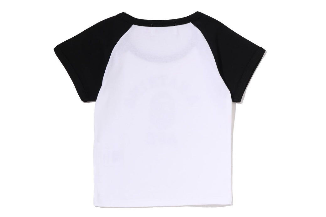 COLLEGE RAGLAN CROPPED TEE | bape.com