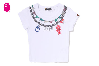 FAKE PRINT CROPPED TEE