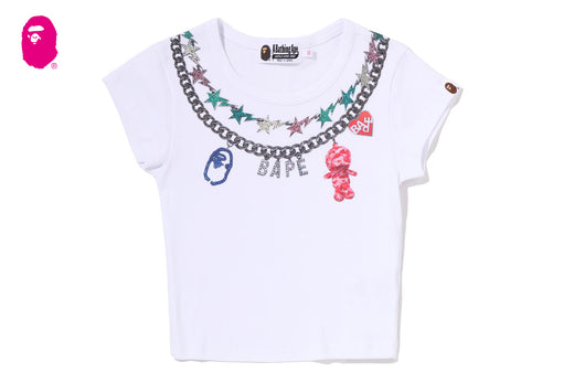 FAKE PRINT CROPPED TEE