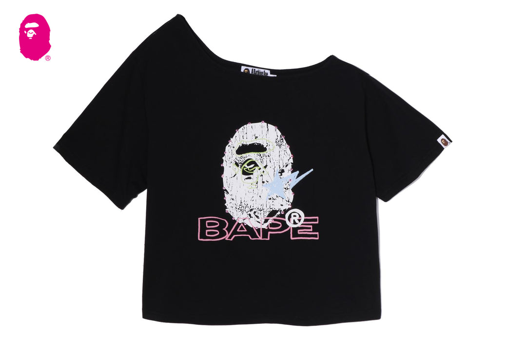 MULTI LOGO CUTOUT OVERSIZED TEE | bape.com
