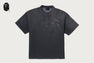 BAPE BLACK HENLEY WASHED WAFFLE TEE