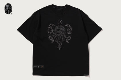 BAPE BLACK STUDDED BAPE TEE