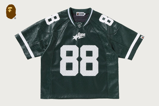 PU LEATHER CROPPED FIT FOOTBALL JERSEY