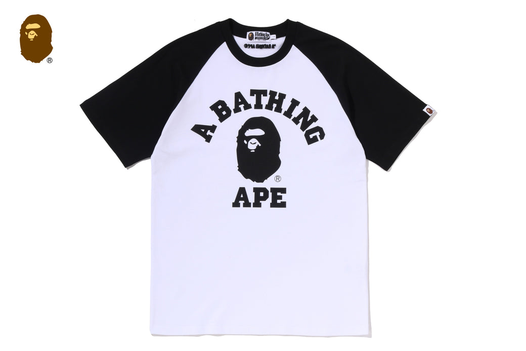 COLLEGE RAGLAN SHRUNK FIT TEE | bape.com