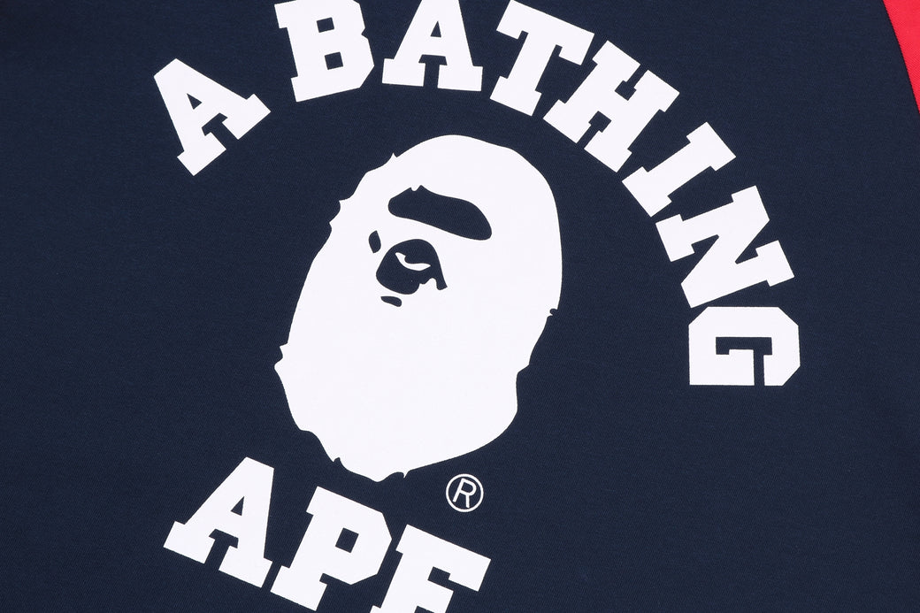 COLLEGE RAGLAN SHRUNK FIT TEE | bape.com