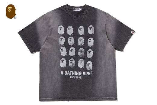 BLEECHED MULTI APE HEAD LOGO RELAXED FIT TEE
