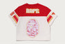 MULTI LOGO FOOTBALL BOXY CROPPED TEE