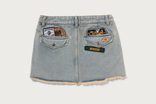 MULTI LOGO DENIM SKIRT