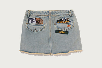 MULTI LOGO DENIM SKIRT