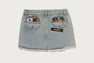 MULTI LOGO DENIM SKIRT