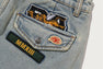 MULTI LOGO DENIM SKIRT