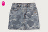 SOLID CAMO JACQUARD DENIM SKIRT