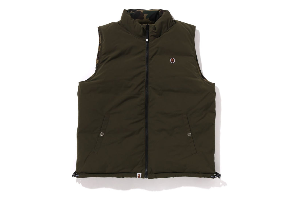 1ST CAMO REVERSIBLE DOWN VEST | bape.com