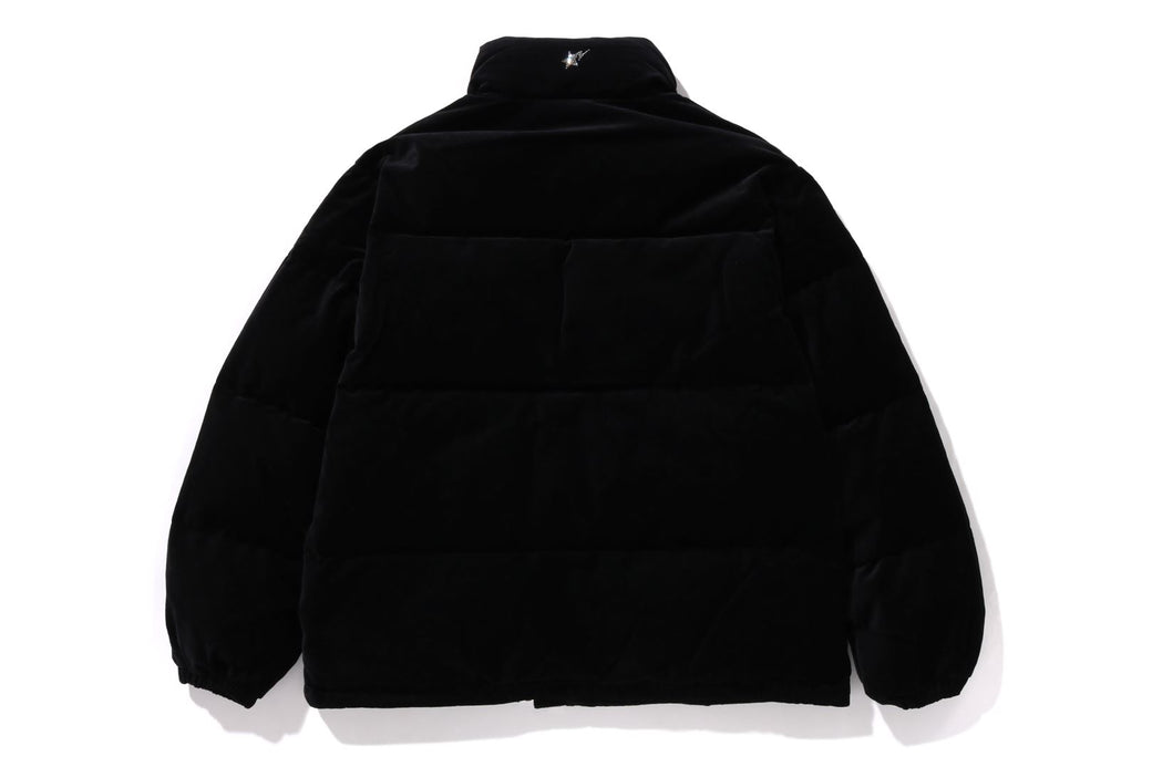 CRYSTAL STONE BAPE LOGO VELOUR DOWN JACKET