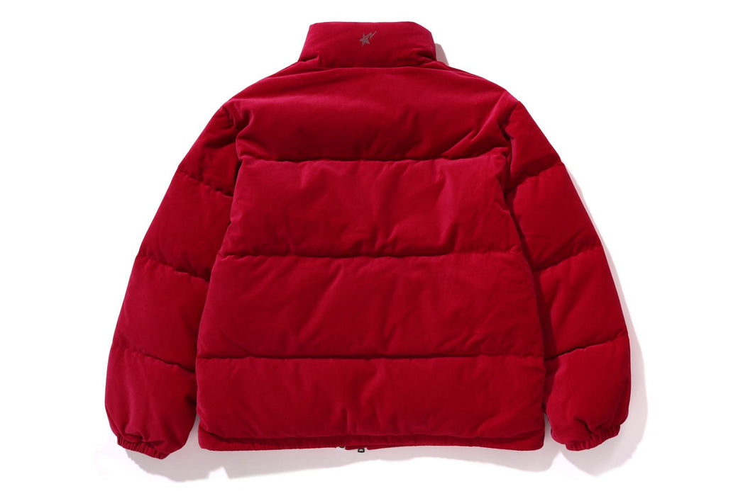 CRYSTAL STONE BAPE LOGO VELOUR DOWN JACKET