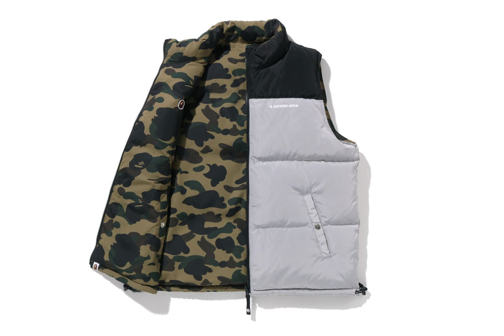 1ST CAMO REVERSIBLE DOWN VEST | bape.com