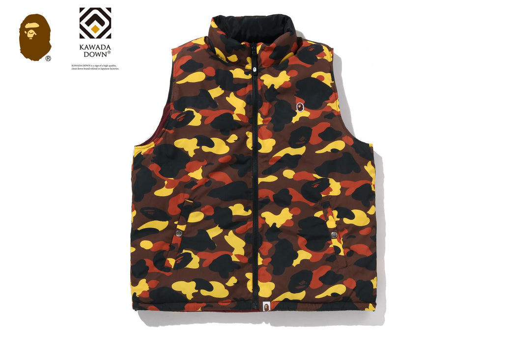 1ST CAMO REVERSIBLE DOWN VEST | bape.com