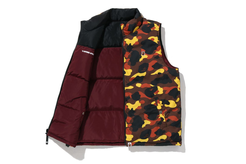 1ST CAMO REVERSIBLE DOWN VEST | bape.com