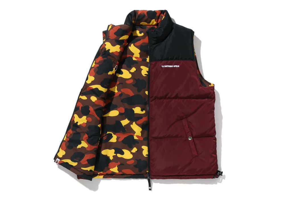 1ST CAMO REVERSIBLE DOWN VEST | bape.com