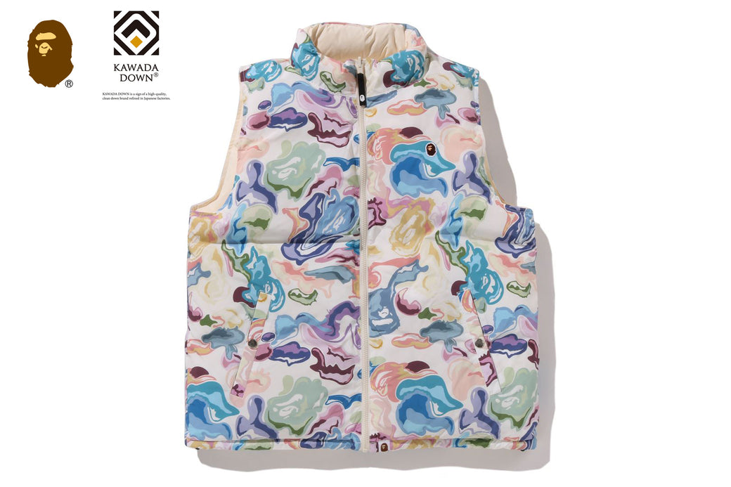 ART CAMO REVERSIBLE DOWN VEST | bape.com