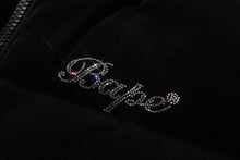 CRYSTAL STONE BAPE LOGO VELOUR DOWN JACKET