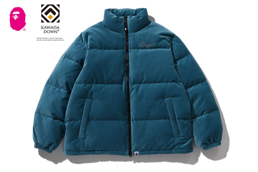 CRYSTAL STONE BAPE LOGO VELOUR DOWN JACKET