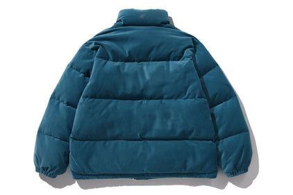 CRYSTAL STONE BAPE LOGO VELOUR DOWN JACKET
