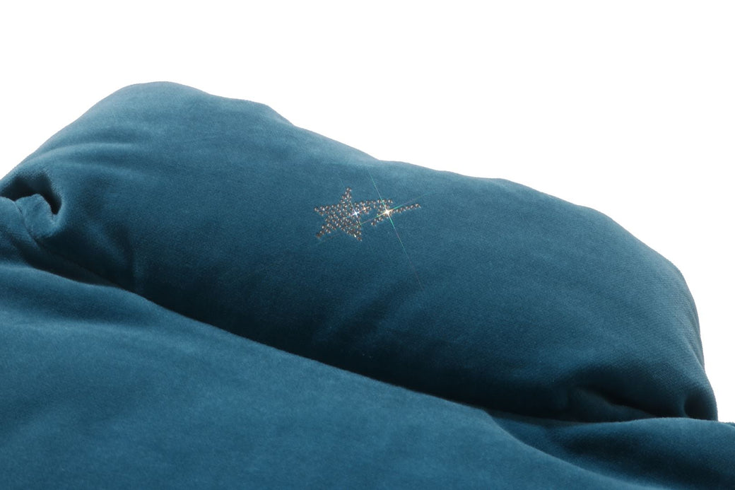 CRYSTAL STONE BAPE LOGO VELOUR DOWN JACKET | bape.com
