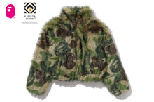 ABC CAMO ONE POINT METALLIC LONG FUR JACQUARD DOWN JACKET